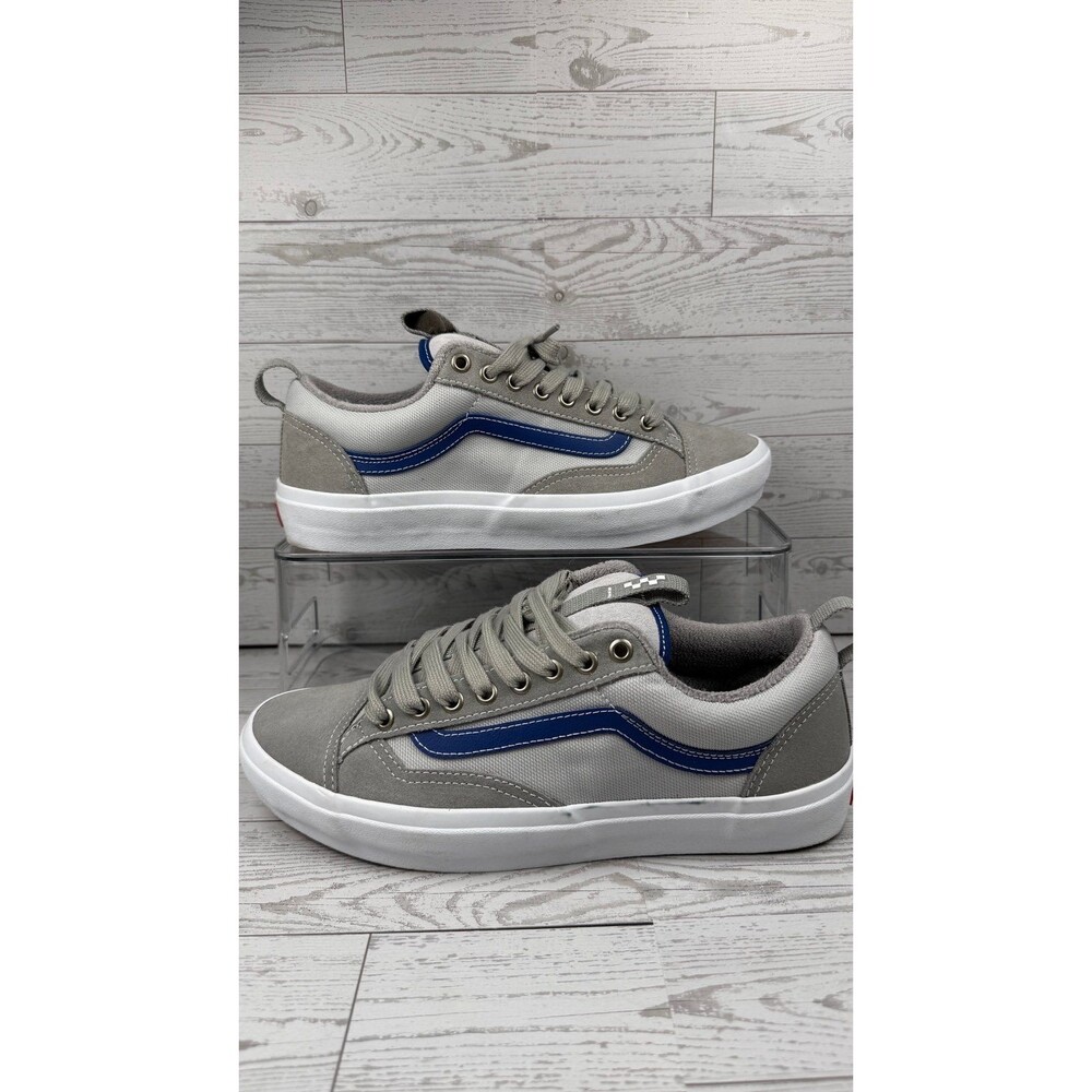 Vans Old Skool 36+ Fat Tongue Gray Blue White Skate Shoes men’s Sz 9.5 READ #308